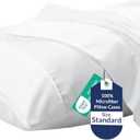 2 x Royale Linens Standard Pillowcase Set of 2 - Bed Pillow Cover - 20"x26" - White Pillowcases - 1800 Brushed Microfiber, Wrinkle & Fade Resistant - Soft & Cozy- Standard Size Pillow Case (STD, White)
