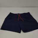 SILKWORLD Mens Swimming Trunks with Compression Liner 2 in 1 Quick-Dry Swim Shorts with Zipper Pockets (Large, Navy)