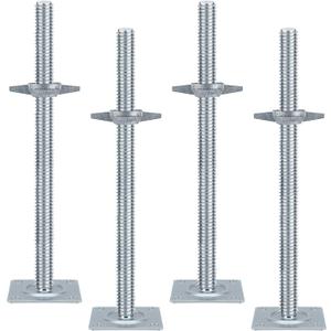 20" Scaffold Adjustable Leveling-Jack Parts - Yzzwer Galvanized Hollow Threaded Rod Scaffolding Feet for Baker Style Scaffolding 4 Pack