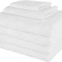Nine West 6 Piece Hotel Collection Towel Set, 100% Turkish Cotton, Highly Absorbent & Comfy, Includes 4 Bath Towels, 1 Hand Towel & 1 Facecloth Luxury Plush Bathroom Towels | (White)