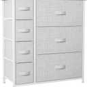 YITAHOME Dresser with 7 Drawers - Fabric Storage Tower, Organizer Unit for Living Room, Hallway - Sturdy Steel Frame, Wooden Top & Easy Pull Fabric Bins (Pale Gray)