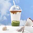 100 PACK 16 oz Clear Plastic Cups with Dome Lids, Disposable Dessert Cups, Parfait Cup for Ice Cream, Iced Cold Coffee Drinks, Cupcake, Fruit for Party