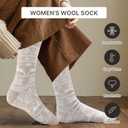 Women's Wool Socks  Warm Thermal Winter Knit, Cozy Fuzzy Thick Soft Cabin Boot Style, Cute Colorful Cold Weather