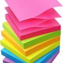 Sticky Notes 3x3 Pop Up Self-Stick Notes Pads with 6 Bright Colors, Easy to Post for Office, School, Home, 6 Pads/Pack, 100 Sheets/Pad(Pop Up) (Pink, Yellow, Green, Blue)