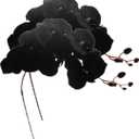 Rikyo 8 Heads Faux Black Orchid,40" Bouquets 2 Stem Phalaenopsis No Fade Petals Fake Flowers Forever Plants for Home Decoration, Office Decor,Wedding Party Decoration