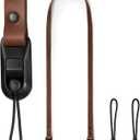 C Coiro Thin Leather Camera Strap with Quick Release, Neck - Shoulder Strap for Compact, Mirrorless Cameras for All Brands (Brown)