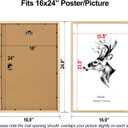 Yaetm 16x24 Picture Frame Set of 2, Natural Solid Oak Wood Poster Frame 16x24 for Wall Gallery, Horizontal and Vertical Wall Mount (2 pack, Oak)