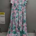 GRACE KARIN Womens 2025 Floral Summer V-Neck Ruffle Sleeve Empire Waist A-Line Casual Maxi Tiered Dress with Pockets XL