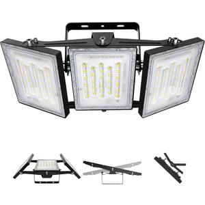 LED Flood Light Outdoor, 300W 30000lm 3000K Warm White IP66 Waterproof, Commercial Parking Lot Light,3 Heads for Yard Street Stadium House Floodlight Bright Security Lights for Outdoor Area