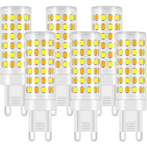 HDY G9 LED bulb 10W equivalent to 80W halogen, 3-color dimmer 3000K-4000K-6000K, 2835 patch double pin bulb for home and office use, 6 per pack, LED bulb