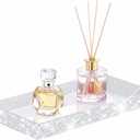 Bling Bathroom Tray for Countertop, Shiny Acrylic Tray for Perfume Jewelry Makeup, Vanity Trays for Soap Dispenser,Aromatherapy,Cup & Candle, Guest Towel Holder Tray for Napkin (Silver)