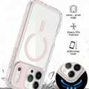 Magnetic for iPhone 17 Pro Max Case, Compatible with MagSafe, Military-Grade Drop Protection, Full Camera Protection, Shockproof Protective, Clear, Girly, Pink