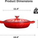 Enameled Cast Iron Dutch Oven, 3.8 Quart Dutch Oven Pot with Lid, Shallow Cast Iron Braiser with Handles, Oven Safe up to 500°F (Red)