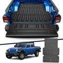 Truck Bed Mat Compatible with 2020-2025 Jeep Gladiator JT Bed Mat Tailgate Liner TPE Replacement for 2020 2021 2022 2023 2024 2025 Jeep Gladiator Accessories(Truck Bed Liner+Tailgate Mat)