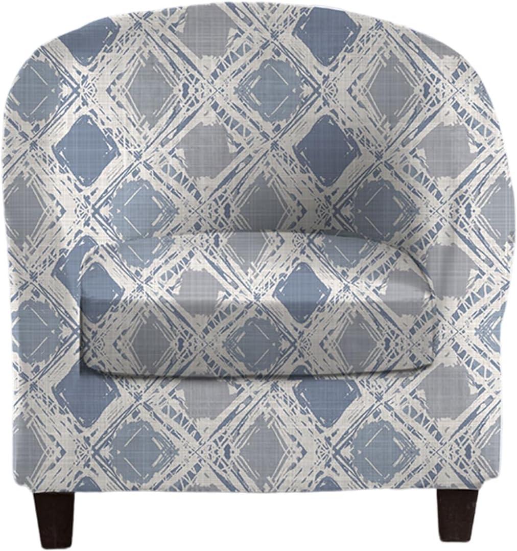 CRFATOP 2 Piece Club Chair Slipcover Stretch Barrel Chair Covers Printed Tub Chair Slipcovers Soft Armchair Covers Removable Furniture Protector Arm Chair Cover for Living Room,16 (Color A05)
