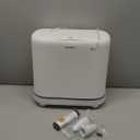 MUEE Dog Proof Trash Can, 3 Gallon Slim Bathroom Trash Can with Locking Lid, Compact Narrow Waste Bin for Bathroom, Kitchen, Office, Bedroom, White