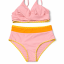 Kids4ever Girls Swimsuit 2 Piece Color Block Teen Bikini Sets with Adjustable Straps Bathing Suit Size 11-12 Y