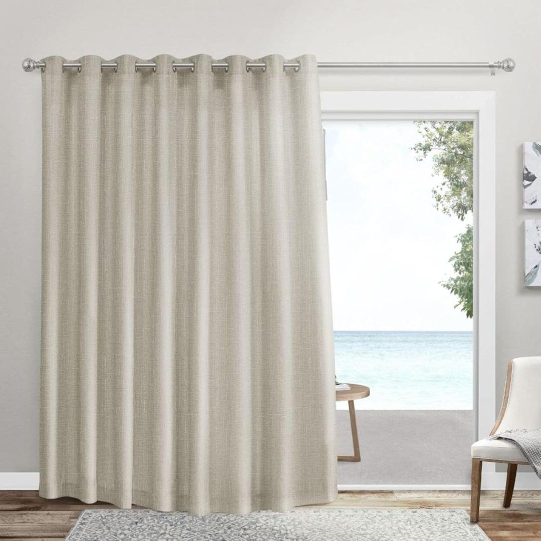 Exclusive Home Loha Patio Grommet Top Single Curtain Panel, 108"x84", Natural