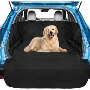 Veckle SUV Cargo Liner for Dogs, Water Resistant Trunk Cover with Side Flaps, Compact to Mid-Size Fit Cargo Area Protector with Bumper Flap for Smaller SUVs, Black