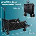 Collapsible Wagon Cart, 300L Folding Wagon with Tailgate & Brakes