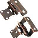 Kitchen Cabinet Hinges Oil Rubbed Bronze, 8 Pack (4 Pairs) 1/2" Overlay Partial Wrap Self Closing Cabinet Door Hinge, Semi Hidden Cabinet Hinge for Cabinet Doors