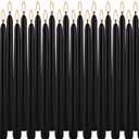 24-Pack Black Taper Candles 10-Inch Unscented Dripless - 7.5-Hour Burn Time Long-Lasting Candles for Weddings, Churches, Festivals, Altars (3/4-Inch Thick)