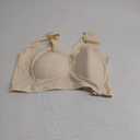 SMihono V Neck Wireless Bras for Women No Underwire Lightly Lift Womens Bras Soft Comfort Seamless Bralettes Beige M