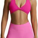 Aoxjox Women's Workout Sports Bras Fitness Sienna Low Impact Bra Yoga Crop Tank, S, Rose Red