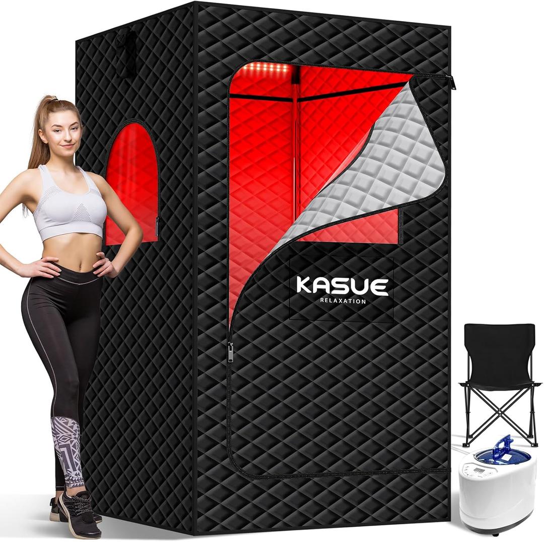 Infrared Sauna Box, Portable Steam Sauna Tent with 3L/1400W Steamer, 5-Layer Waterproof and Thermal Insulation, Folding Chair, for Home Steam Spa, Indoor & Outdoor(Black) Infrared Sauna Box, Portable Steam Sauna Tent with 3L/1400W Steamer, 5-Layer Waterproof and Thermal Insulation, Folding Chair, for Home Steam Spa, Indoor & Outdoor(Black)