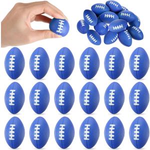 16 Pcs Mini Foam Footballs Stress Ball 2.17 Inch Small Foam Sports Ball Bulk for Graduation Gift Game Day Goodie Bag Stuffers School Carnival Reward Football Party Favors(Blue)