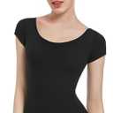 Spoxiyue Women's Team Basic Short Sleeve Leotard for ballet Adult Gymnastics Bodysuit Dance Clothing S