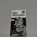 JusArt 5 Pack White Permanent Markers, 0.7mm Fine Point Acrylic Paint Pens for Rock Painting, Art Projects, Ceramic, Glass, Wood, Metal, Fabric, DIY, Ideal White Acrylic Marker for Art Supplies