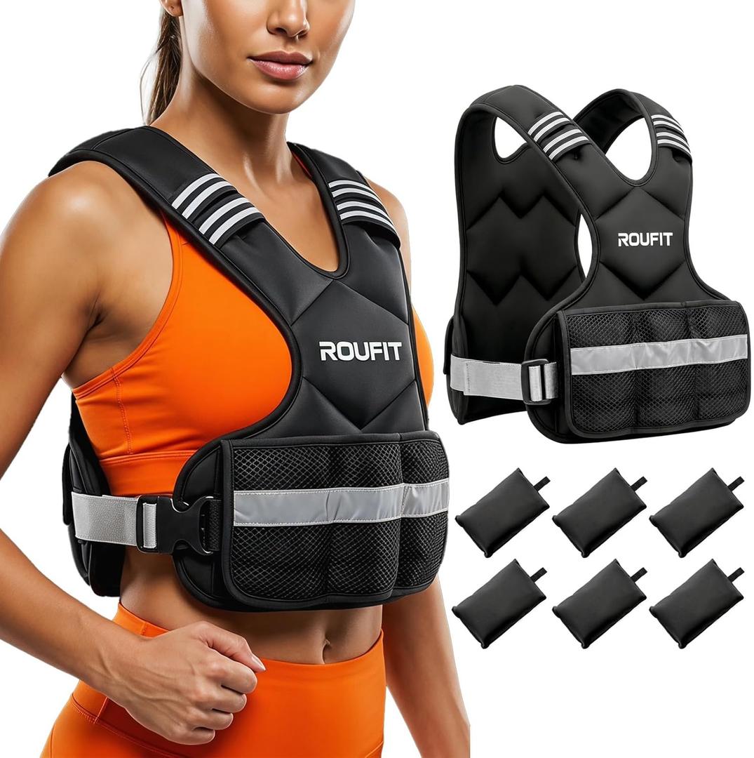 Adjustable Weighted Vest for Women Workout (6-15lb), Odor-Free Soft Neoprene Weight Vest with Wide Padded Shoulder Straps, Comfort Workout Equipment for Walking, Running, Cardio
