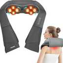 Joyset Shiatsu Neck and Back Massager with Heat,Electric Shoulder Massager for Pain Relief Deep Tissue,3D Kneading Massage with Cloth Cover Easy to Clean Best Gift for Men Women Parents (Gray)