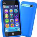 Kids Toys Smart Phone, 3.97" Touchscreen, Birthday Gifts for Kids, 16GB Toddler Learning Cell Phone with Games & Front Camera, Boys Girls Toys for Age 3 4 5 6 7 8 9 Year Old (Blue)