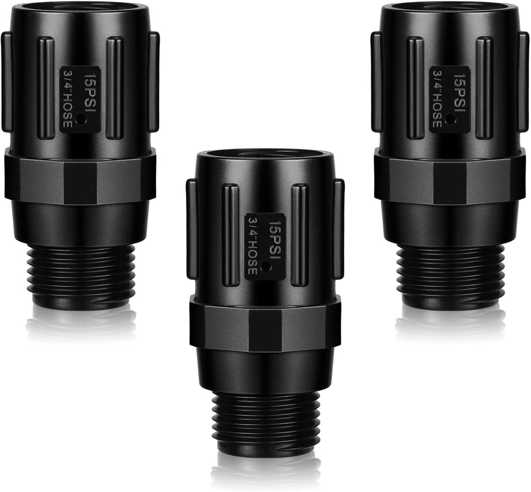 Tondiamo 3 Pcs Drip Irrigation Pressure Regulator, 3/4" Female Hose Thread x 3/4" Male Hose Thread for Drip Irrigation System Irrigation Pressure Reducer Low Flow Valve(15 PSI)