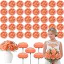 Suncalla Artificial Peony Rose Flowers Heads 4.7 Inches Silk Fake Peony Head Flowers for Wedding Bridal Bouquet Home Floral DIY Centerpieces Tables Party Decorations(Peach,50 Pcs)