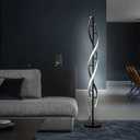 Spiral LED Floor Lamp for Bedroom, Modern Floor Lamps with Remote Control 60 Inch Dimmable Black Floor Lamp 48W Standing Lamp Timing 3 Color Temperature Corner Floor Lamps for Living Room