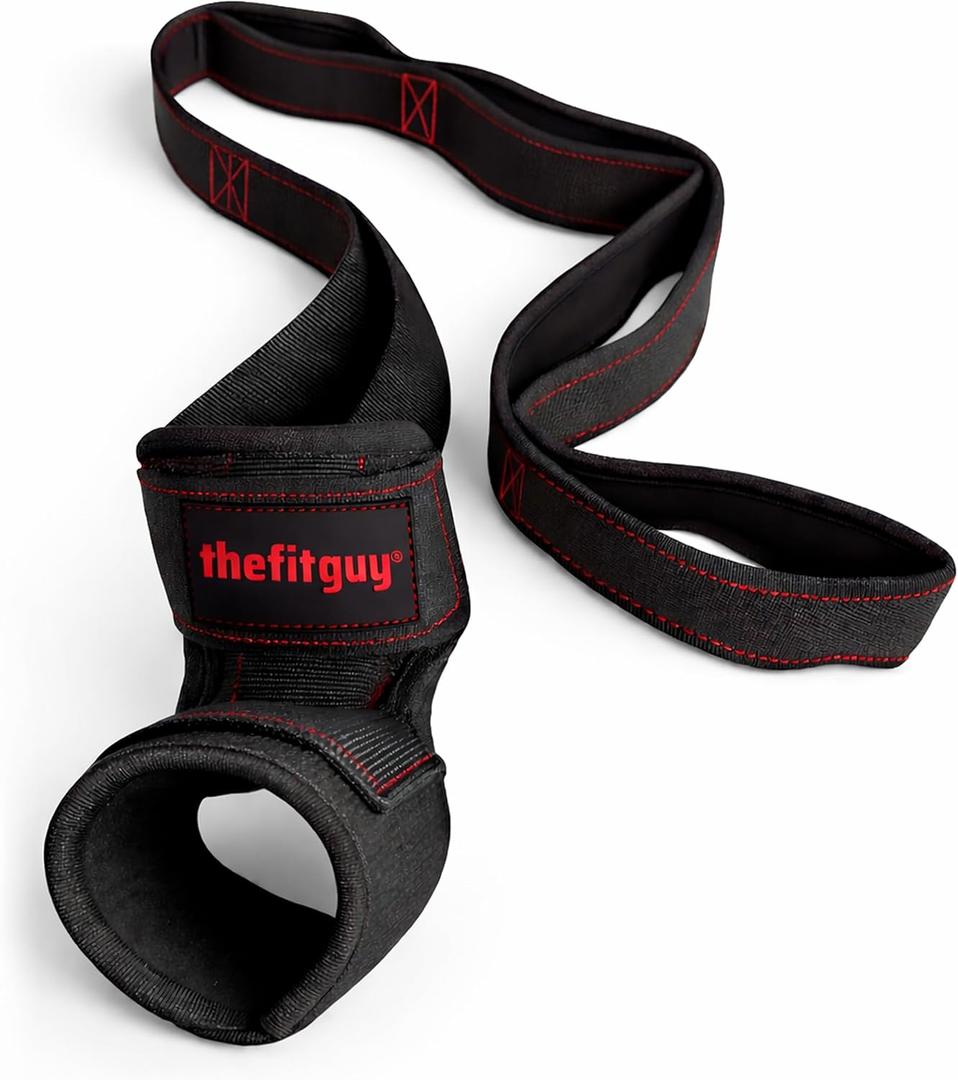 Quad Stretch Strap with Secure Ankle Support  4-Loop Quad & Hip Flexor Stretch Band for Physical Therapy, Mobility & Post-Workout Recovery, Non-Elastic Leg Stretching Strap for Home & Gym