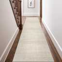 Art&Tuft Non-Slip Runner Rug - 2x10 Runner Rug Washable Low-Pile Rugs Runners, Soft Distressed Carpet Runner for Bedroom Bathroom Kitchen Laundry Living Room, Beige