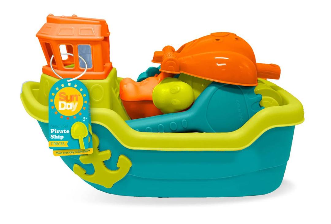 Sun Day Pirate Ship Beach Toy Set