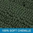 H.VERSAILTEX Bathroom Rugs Bath Rugs for Bathroom Non Slip Bath Mats Extra Thick Chenille Striped Rug 17" x 24" Absorbent Soft Shaggy Washable Dry Fast Bath Mats for Bath Room Floor - Bronze Green