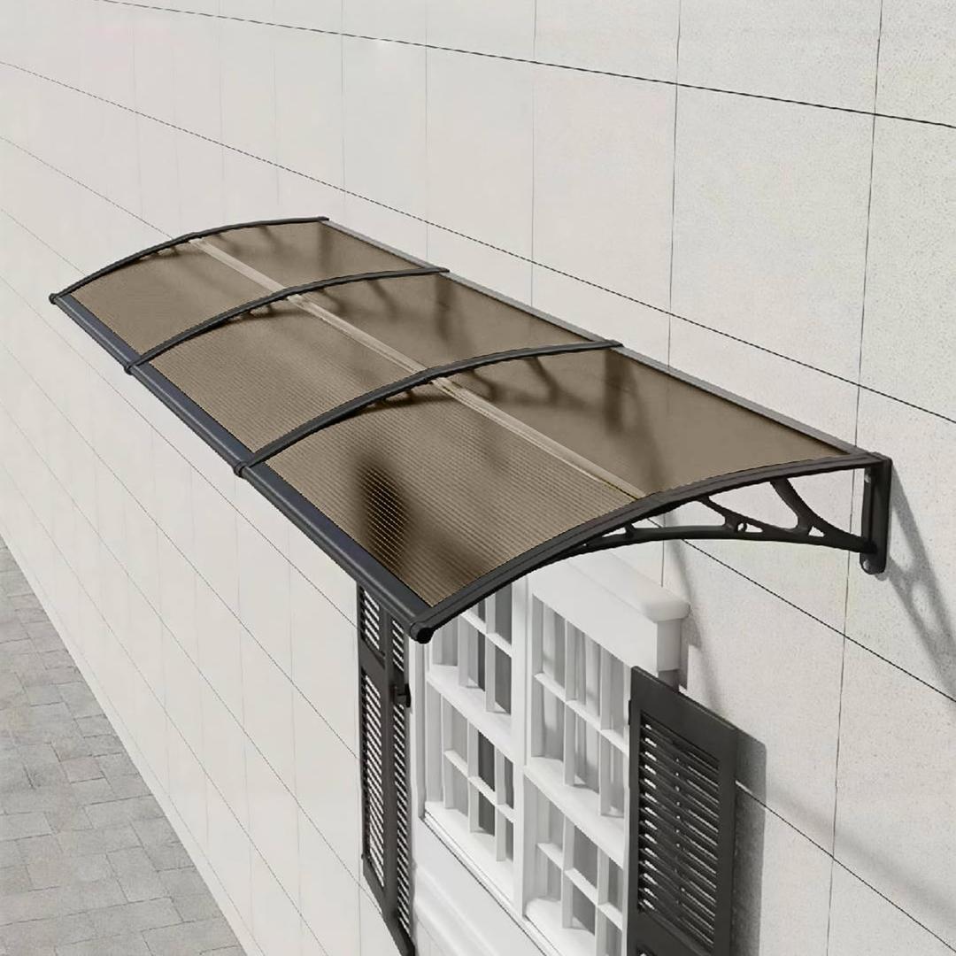Awning for Door Entrance 60x100cm/24x40in Window Exterior Canopy Patio Durable and Sturdy Multiple Scenarios Rain Uv Snow Protection Brown