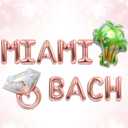 Miami Bach Balloon Banner Balloon Miami Themed Bachelorette Party Decor | Miami Themed Bachelorette Party Decorations Rose Gold Balloon Beach Miami Birthday Bridal Shower Engagement Party Supplies