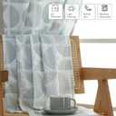 Aiyufeng Green and White Curtains for Bedroom 63 Inch Length for Living Room 2 Panels Set, Soft Airy 3D Embossed Textured Light Filtering Curtains, Rod Pocket Semi Fabric Bedroom Curtains, 38" Wx63 L