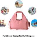 Yoga Bags for Women with Yoga Mat Bags Carrier Carryall Polyester Tote Bag for Pilates Shoulder for Travel Office Beach Workout (Pink)