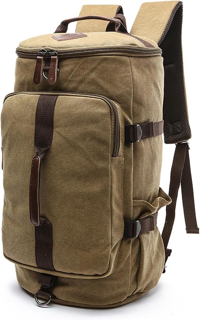 IT'SCARL Large backpack for men,Travel backpack,Carry on, Canvas big bag,Work back pack(khaki), Medium