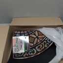 ANDSTAR 18" x 30" Half Round Door Mat Non-Slip Entryway Doormat Durable Rubber Door Mats Low-Profile Heavy Duty Doormat Easy Clean Rugs Indoor Outdoor Entry Decoration for Home, Garage, Patio1 Pc (Colorful Stone Pattern)