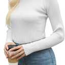 MixShe Womens Long Sleeve Tops Fall Fashion Sweaters 2024 Outfits Sweatshirts for Women Clothes Dressy Casual Crew Neck Shirts Trendy Ladies Tunics White Medium (White, M)