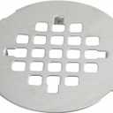 Brushed Nickel Snap-in Shower Floor Drain Cover,Hidrop 4-1/4" OD Round Shower Strainer Grid, Easy-to-Install Replacement Cover Stainless Steel